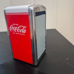 Coca Cola Napkin Dispenser Holder Metal Red White